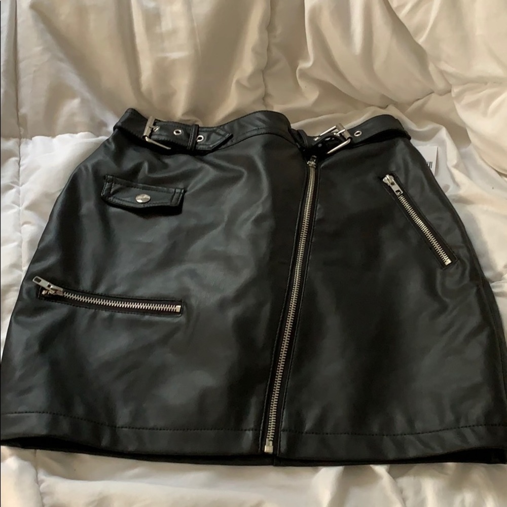 Black leather skirt